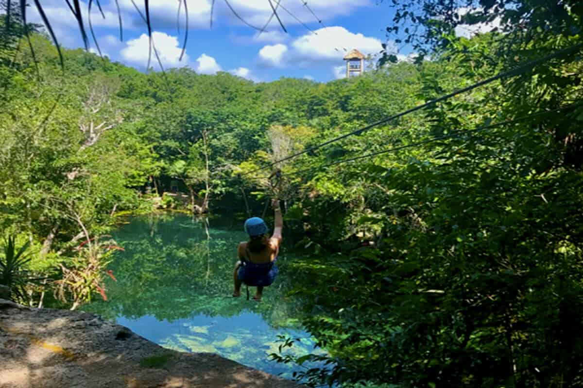 Cenote Chikin Ha - La diversión en tirolesas del Cenote Chikin Ha